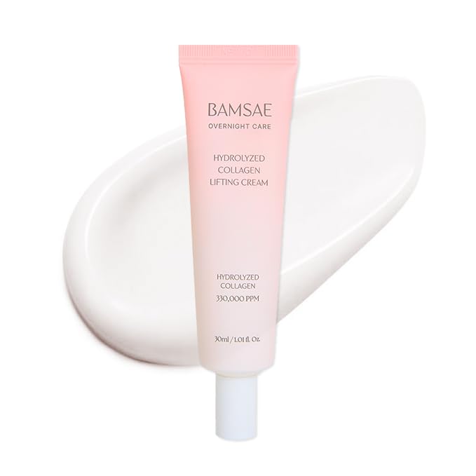 BAMSAE Hydrolyzed Collagen Lifitng Cream – Revitalizing & Hydrating Moisturizer for Sensitive Skin – Visibly Smooth & Radiant Complexion – Clean Korean Skincare – 33% Hydrolyzed Collagen, 1.01 fl.oz.
