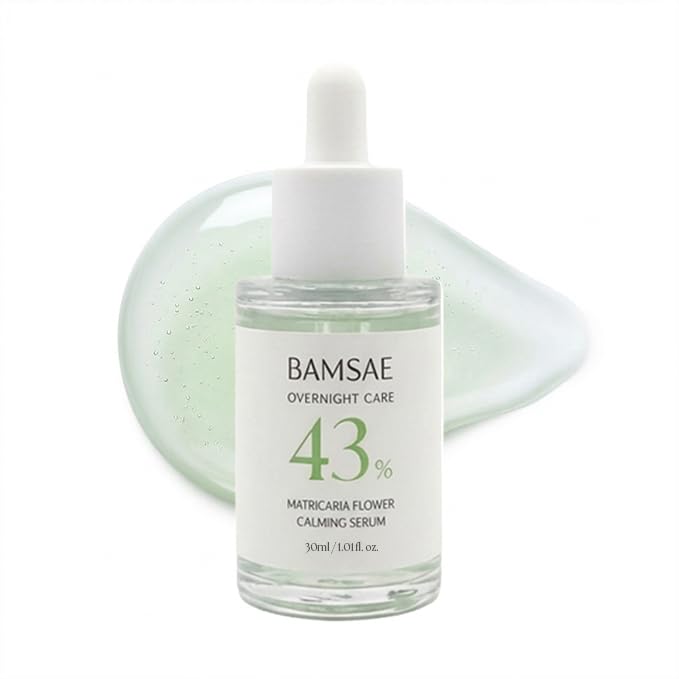 BAMSAE Matricaria Calming Serum – Soothing & Hydrating Face Serum for Sensitive Skin – Helps Comfort & Refresh Skin – Clean Korean Skincare – 43% Matricaria Flower Water, 1.01 fl. oz.