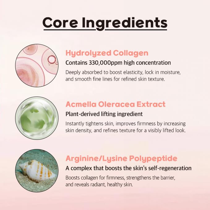 BAMSAE Hydrolyzed Collagen Lifitng Cream – Revitalizing & Hydrating Moisturizer for Sensitive Skin – Visibly Smooth & Radiant Complexion – Clean Korean Skincare – 33% Hydrolyzed Collagen, 1.01 fl.oz.