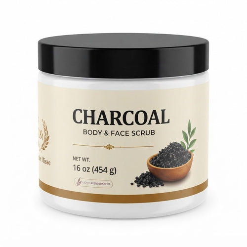 Activated Charcoal Body & Face Scrub, 16 oz - Purity Muse